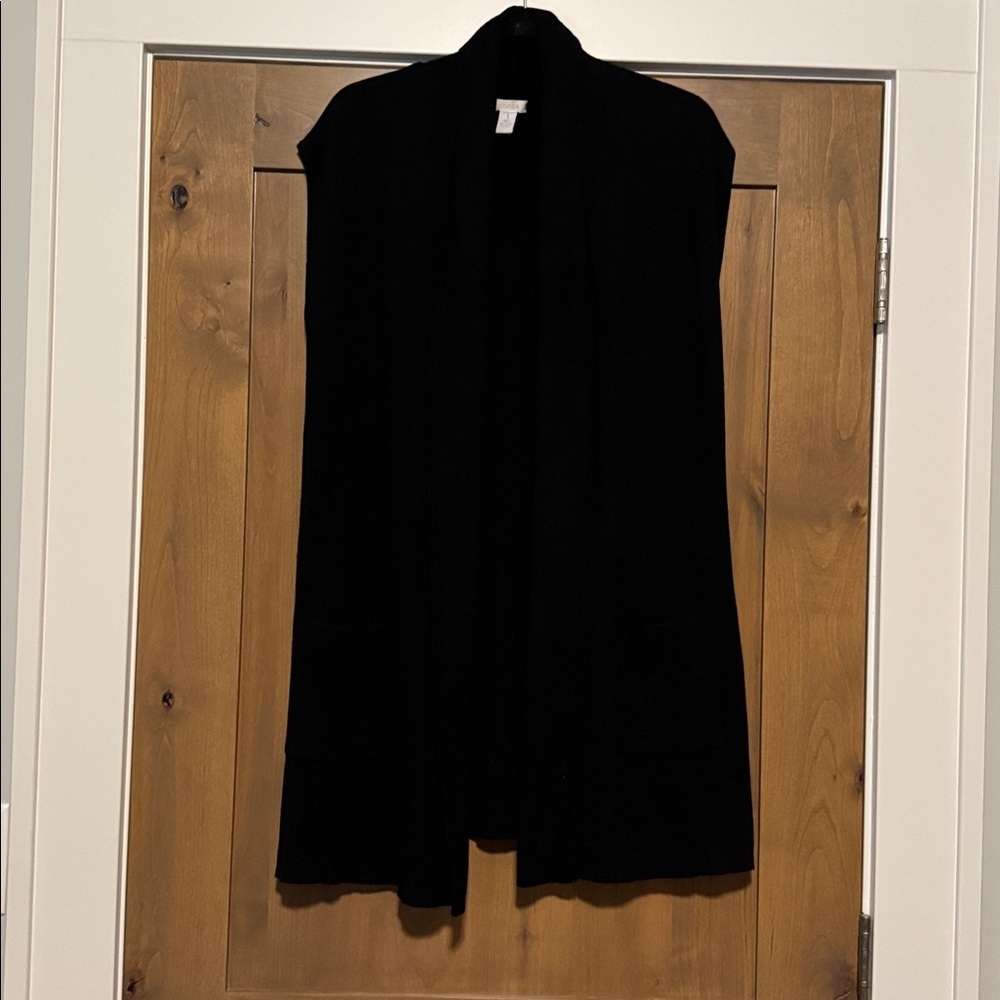 Chico's open front Shawl collared Sweater Vest Womens 1/M Cotton blend Lagenlook